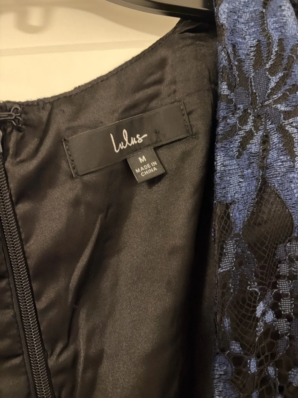 Lulu's Navy and Black Floral Lace Maxi Dress - Picture 5 of 6